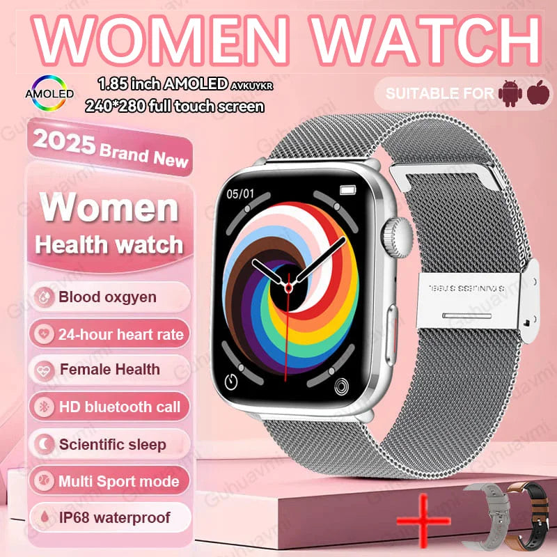 2025 Women’s AI Health Smart Watch – HRV, PPG & NFC Tracker