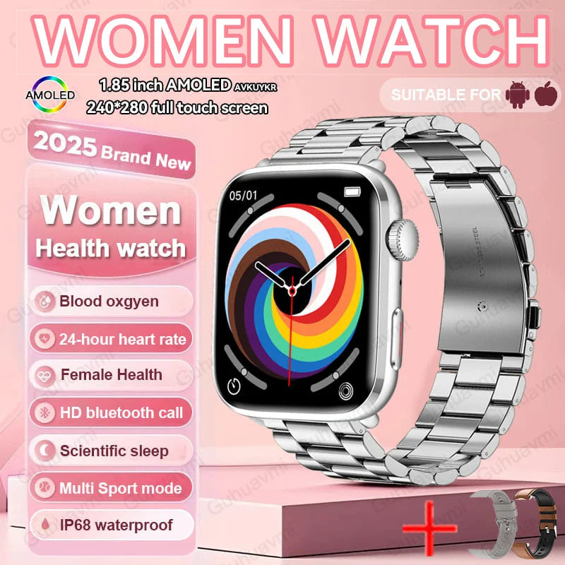 2025 Women’s AI Health Smart Watch – HRV, PPG & NFC Tracker