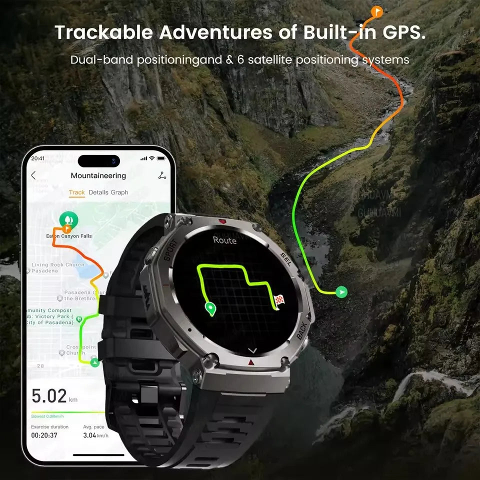 2025 Military Smart Watch – GPS, Compass & Bluetooth Call