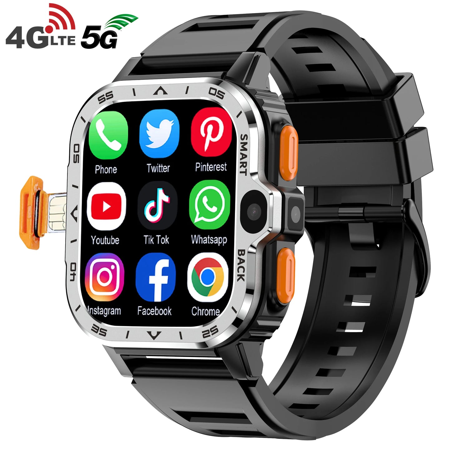 PGD Android Smart Watch – Dual Camera 4G GPS NFC Watch for Men