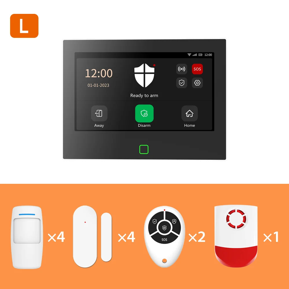 7" Wireless Home Alarm System – WiFi 4G Tuya Smart Kit