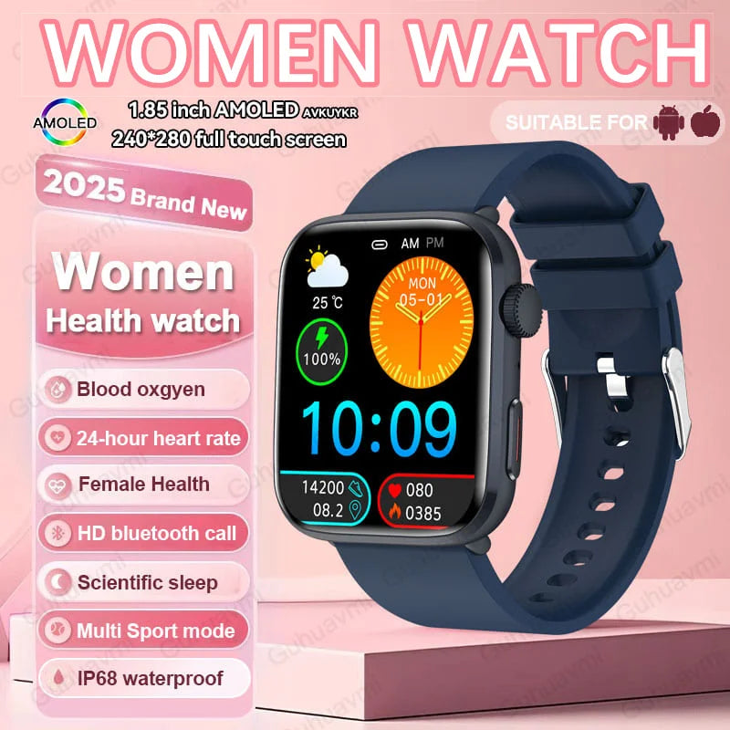 2025 Women’s AI Health Smart Watch – HRV, PPG & NFC Tracker