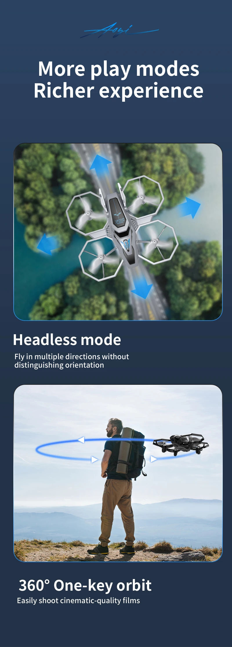 JHD JJRC H118 Pro Drone with LED Lights & Multi-Speed Control