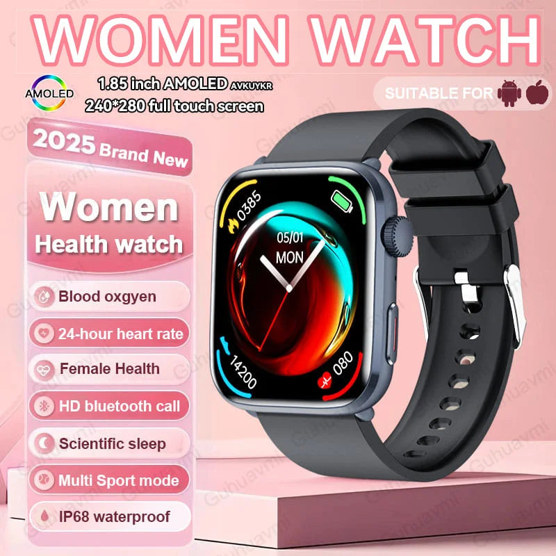 2025 Women’s AI Health Smart Watch – HRV, PPG & NFC Tracker