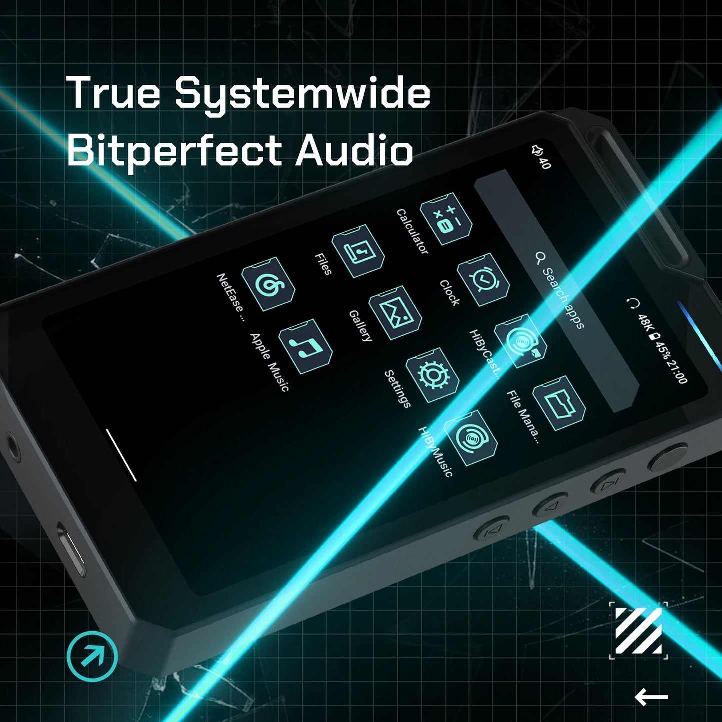 HiBy R4 MiDi HiFi Music Player – Quad DAC Android 12 Portable Audio System