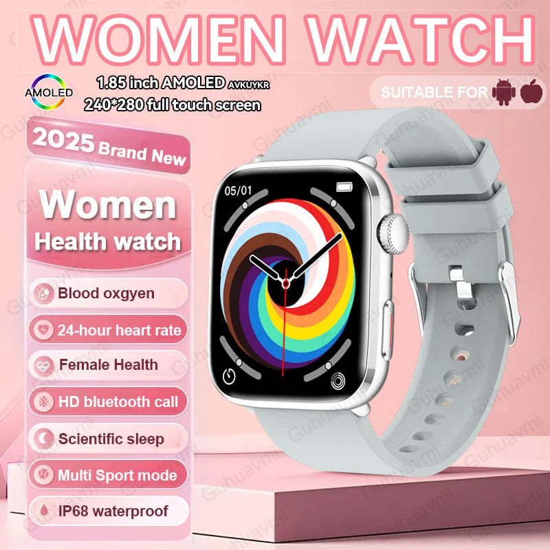 2025 Women’s AI Health Smart Watch – HRV, PPG & NFC Tracker