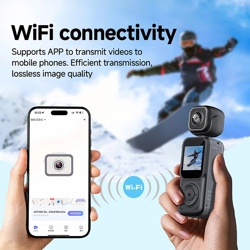Mini Vlog 4K Pocket Camera – WiFi Portable Bodycam