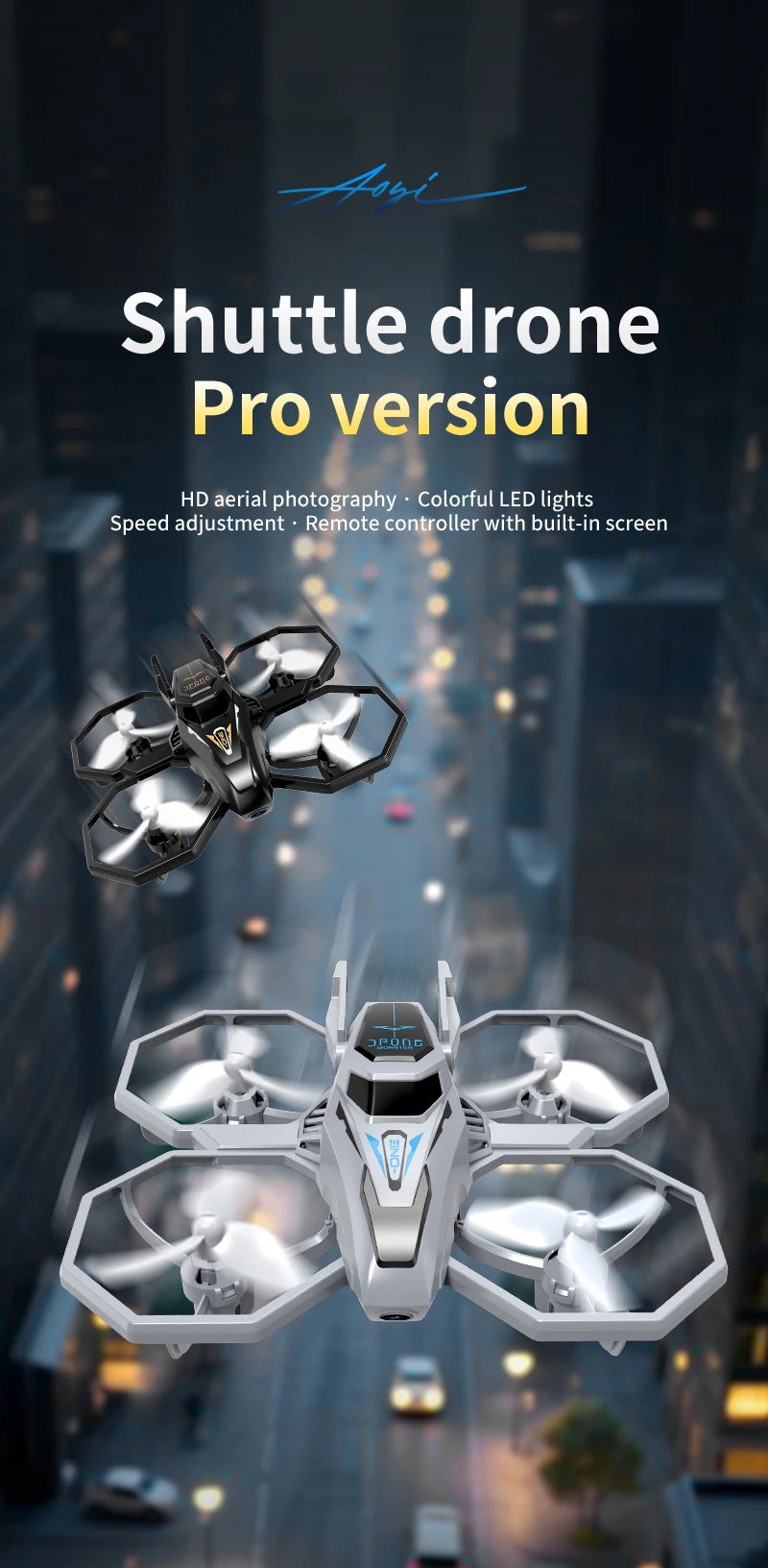 JHD JJRC H118 Pro Drone with LED Lights & Multi-Speed Control